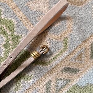 J Crew Tan Suede Leather Skinny Belt with Gold Buckle